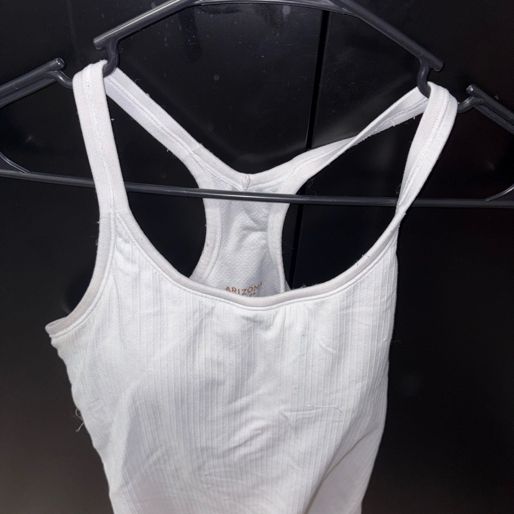 White Ribbed Tank Top